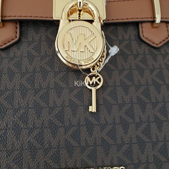 Michael Kors Hamilton Small Logo Satchel Brown 35F1GHMS1B - Picture 7 of 17